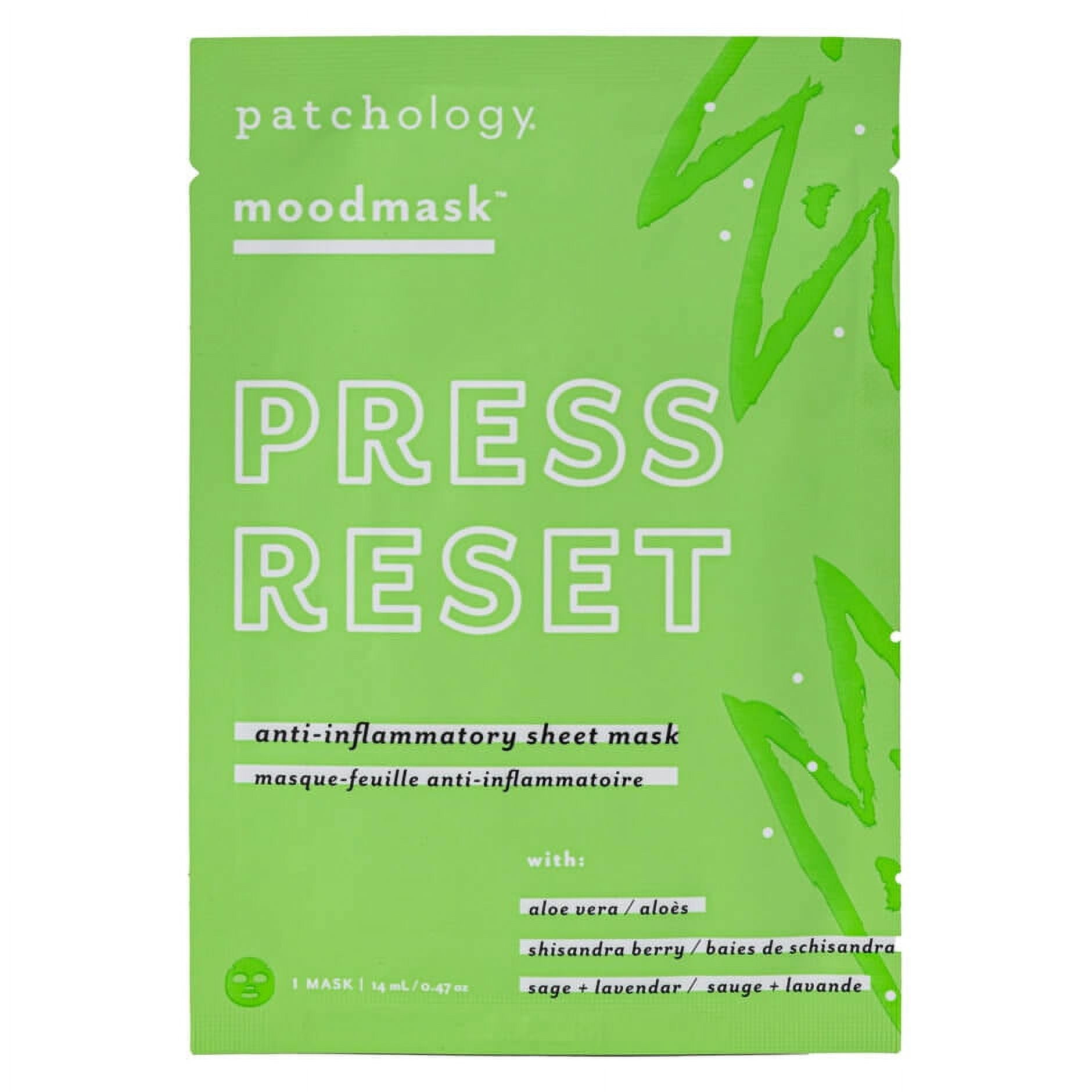 (3 pack) Patchology Moodmask Press Reset Facial Sheet Mask Skin Care