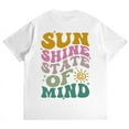 thumbnail image 3 of Sunshine State Of Mind Print T Shirt Summer Graphic Tops Popular Trendy Summer Shirts Sunshine Preppy Design Tees White,2XL, 3 of 8