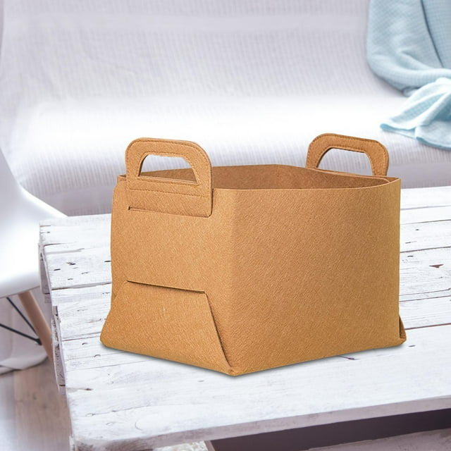 Collapsible Storage Bin Organizer Nursery Magazines Toys Storage Brown 18x13x11cm