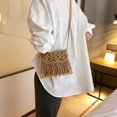 thumbnail image 2 of Bolso cruzado de paja para mujer, bolso de playa de verano, bolso de paja tejido para niña (caqui), 2 of 8