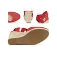 thumbnail image 2 of BLISSFUL STEP Sandales à Talon Compensé Espadrille à Bout Fermé à Brides Croisées pour Femmes Rouge 6, 2 of 5