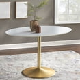 thumbnail image 2 of TMS Kenley Oval Dining Table, Gold/White, 2 of 7