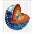 thumbnail image 3 of Ambesonne Earth Shower Curtain, Earth Inner Core Science, 69"Wx70"L, Multicolor, 3 of 3