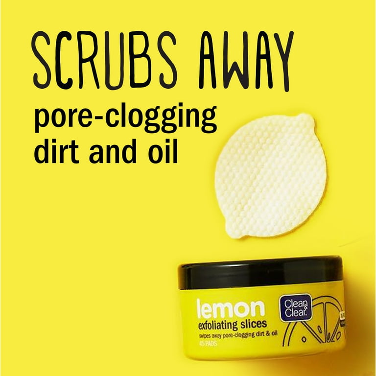 Clean & Clear Daily Lemon & Vitamin C Face Cleanser Pads, 45 Ct