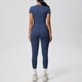 thumbnail image 4 of Telankuip 2 Piece Workout Sets for Women Solid Color Slim Fitted Breathable Athletic T-Shirt and High Waist Leggings Stretchy Comfy Seamless Yoga Running Gym Outfits 2026 Navy XL, 4 of 5