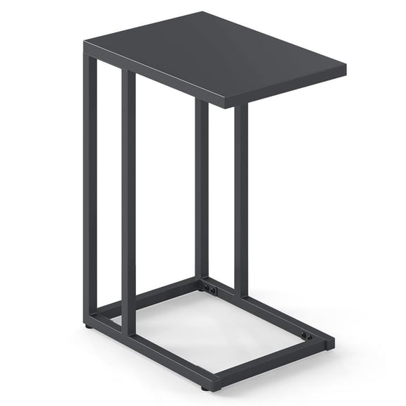 Topcobe C-Shaped Side Table w/ Adjustable Foot Pads, End Tables Living Room, Modern Furniture for Home-Dark Gray