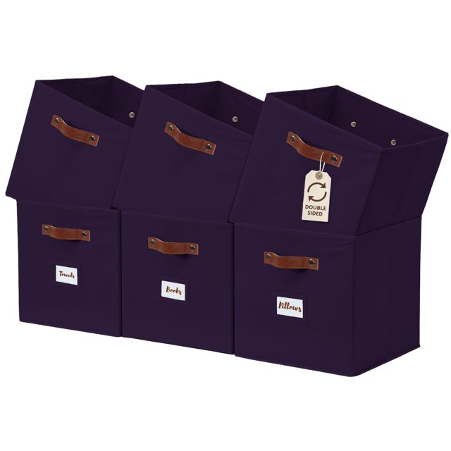 Cubos de almacenamiento DECOMOMO Cube con etiquetas de 26,5 x 26,5 x 28 cm, 6 unidades