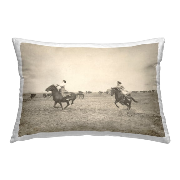 Stupell Industries Galloping Cowgirl Friends Decorative Printed Throw Pillow Design by Daphne Polselli.