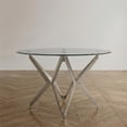 thumbnail image 3 of Furniture of America Fedora Modern Metal Round Dining Table in Champagne Gold, 3 of 7