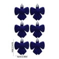 thumbnail image 3 of 6Pcs Velvet Christmas Balls, Flocked Bow Shaped Baubles for Christmas Tree, Shatterproof Flocked Ornaments Balls for Family Holiday Wedding Party Xmas Hanging Decoration(Blue), 3 of 7