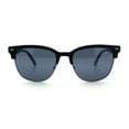 thumbnail image 5 of Classic Half Rim Round Horned High Temple Rectangular Sunglasses Matte Black - Black, 5 of 7