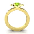thumbnail image 4 of Diamond-Capitals 2.35 Carat Oval Cut Peridot & Blue Sapphire Gemstone Luxurious Engagement Ring for her Solid 14K Yellow Gold Size 5, 4 of 8