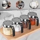 thumbnail image 5 of Fiudx Ofertas relámpago Tarro de condimento de vidrio de borosilicato alto Tarro doméstico que se puede girar Tarro de condimento completo, 5 of 5