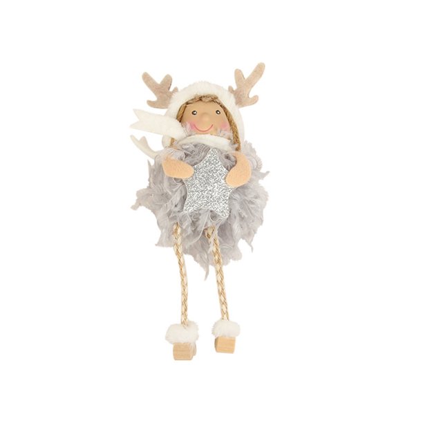 Teissuly Angel Girl Pendant, Christmas Tree Decorations Girl Dolls Decor, Xmas Doll Hanging Plush Christmas Tree Plush Ornaments Adorable Party Dolls Christmas Angel Pendants Teissuly WER202310232926