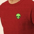 thumbnail image 5 of Dalix Alien Embroidered Fleece Crewneck Long Sleeve Sweatshirt Mens in Heather Red M Medium, 5 of 5