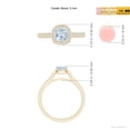 thumbnail image 4 of ANGARA Natural Classic Cushion Aquamarine Ring with Diamond Halo in 14K Yellow Gold for Women (Size-5mm) | March Birthstone, Birthday, Anniversary, Jewelry Gift for Women | Natural Aquamarine Ring, 4 of 8