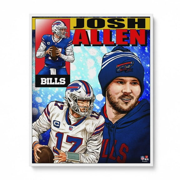 Josh Allen Buffalo Bills Unsigned 16" x 20" Photo Print - Art by Brian Kong