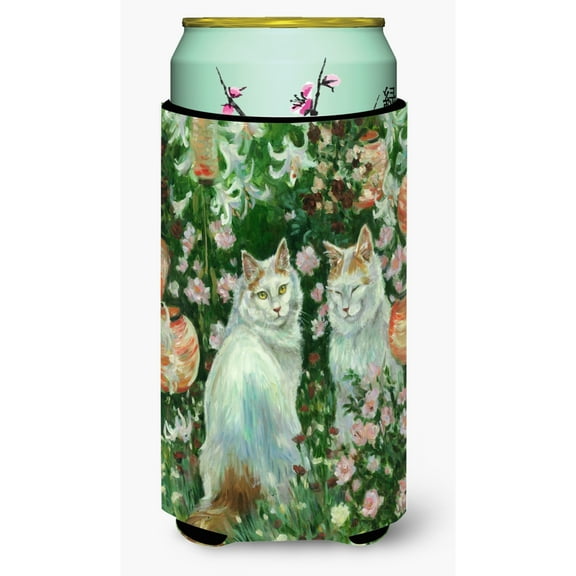 Carolines Treasures CDCO0151TBC Cats In Garden by Debbie Cook Tall Boy Beverage Insulator Hugger  Tall Boy multicolor
