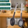 thumbnail image 3 of Juego completo de utensilios de cocina de acero inoxidable y nailon, 2 piezas resistentes al calor, elementos esenciales de cocina aptos para alimentos, 3 of 5