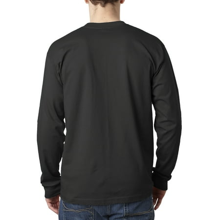 Bayside - Bayside Adult 6.1 oz., 100% Cotton Long Sleeve Pocket T-Shirt ...