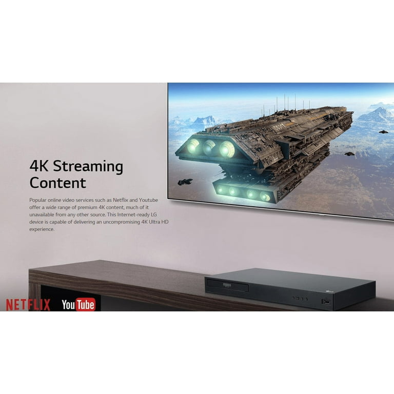 LG Streaming 4K Ultra-HD Blu-ray Dolby Player with Vision UBK90 
