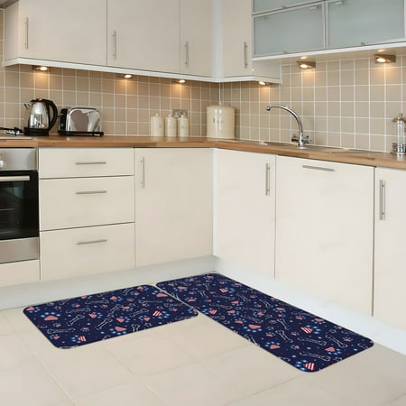 

Kitchen Mats for Floor 2 Piece - Bone And Star For American Anti Fatigue Mats for Kitchen Floor Kitchen Rugs Non Slip Washable Mat for Home Kitchen Decor