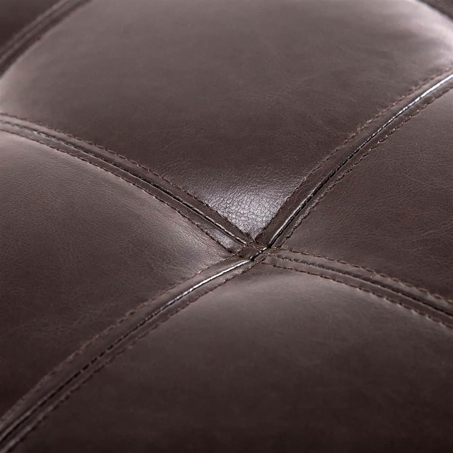 Demi Bonn 30" Oversized Ottoman Storage Bench, Faux Leather Lift-Top Storage Chest, Tufted Ottoman with Hidden Storage for Living Room, Entryway, Brown