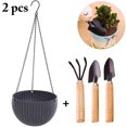 thumbnail image 1 of Hanging Planter Decorative Round Resin Hanging Basket Hanging Flower Pot, 1 of 9