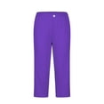 thumbnail image 4 of Fesfesfes Women' Fashion Pants Summer Casual Solid Color Elastic Waistband with Drawstring Shorts Pockets Outdoor Beach Short Trousers(Purple#2,2XL), 4 of 6