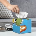 thumbnail image 5 of Goofa Dinosaur Riding a Motorcycle Tissue Box Cover PVC Leather Tissue Holder Square Facial Tissue Case Facial Paper Organizer Dispenser for Bathroom, Vanity Countertop, 5 of 8
