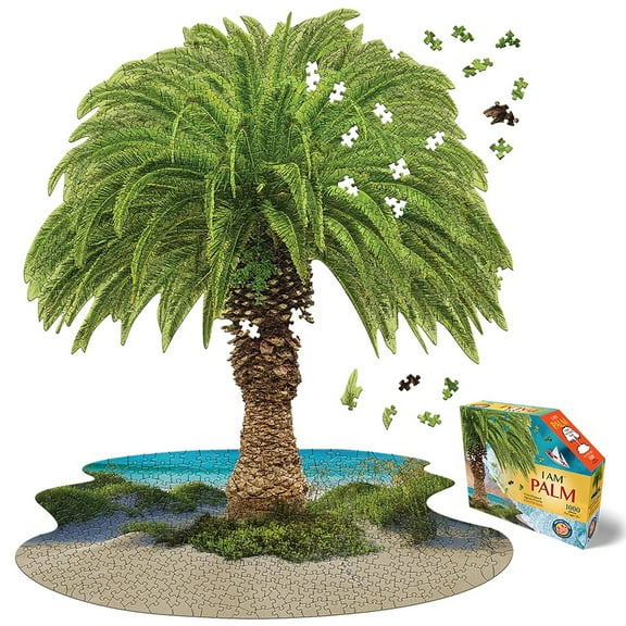 Madd Capp: I Am Palm - 1000 Piece Puzzle - Palm Tree Shaped Nature Jigsaw, 30 x 38" Assembled Size, Poster Reference, Educational Fun Fact Booklet
