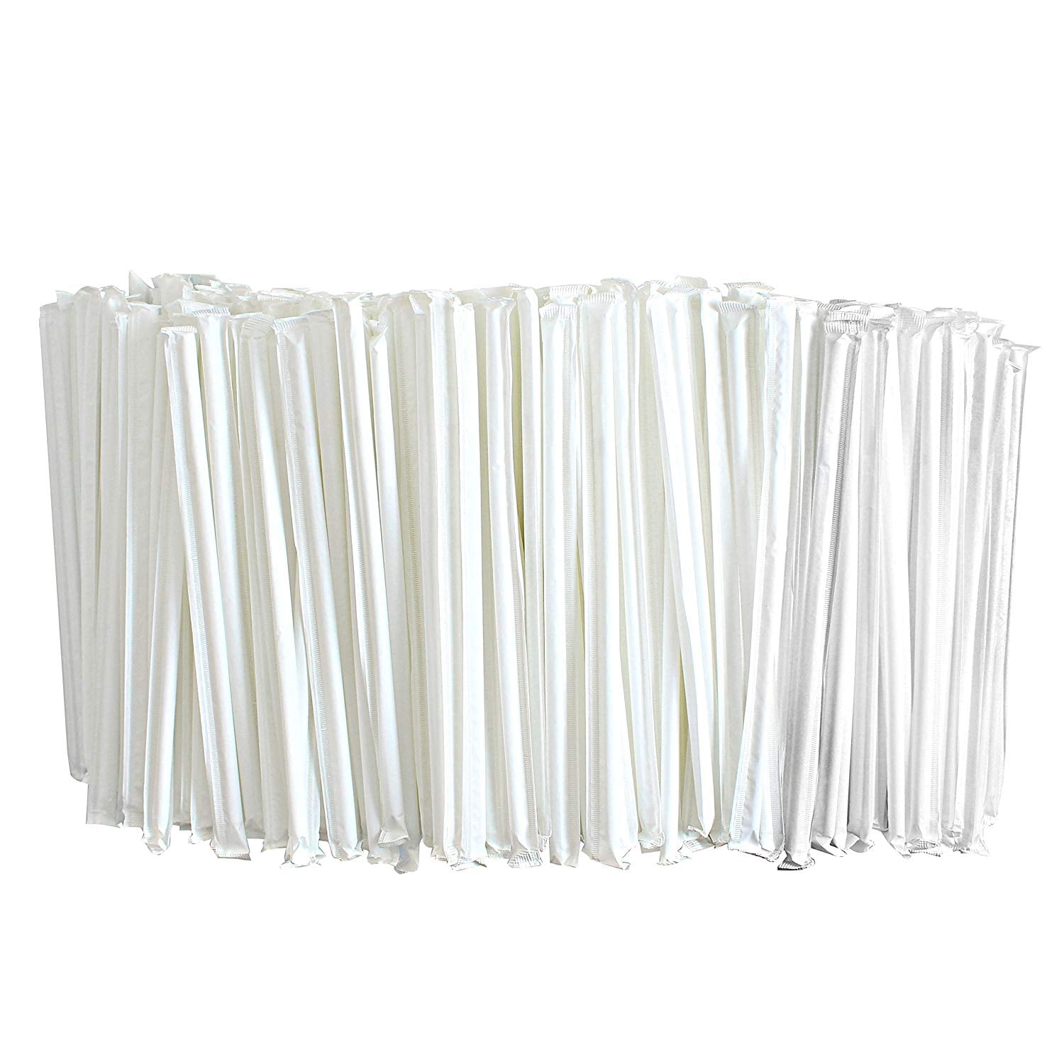 Party Bargains White Straws Individual Wrapped Drinking Straw Perfect