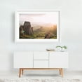 thumbnail image 2 of Meteora monasteries at sunset | mountain landscape photo in Greece - Greece Photography Landscape Mountain Nature Scenic Sunset Travel Poster Architecture White Framed Wall Art Print 5 x 7 inches, 2 of 3