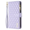 thumbnail image 4 of Nalacover for iPhone 14 Pro Max 6.7 inch Zipper Wallet Case with Magnetic Clasp Flip Folio Kickstand 9 Card Slots Luxury Premium PU Leather and Soft TPU Shockproof with Wrist Strap Cover.Purple, 4 of 10