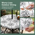 thumbnail image 5 of Round Outdoor Tablecloth with Umbrella Hole and Zipper, Black Palm Tree Tablecloth with Elastic Waterproof, Tropical Summer Botanical Forest Modern Patio Table Covers for 55" - 60" Pool Tables, 5 of 9