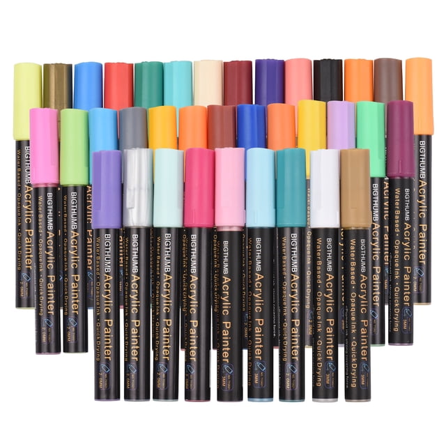yeacher BIGTHUMB Acrylic Paint Marker Pens 36 Vibrant Colors Acrylic