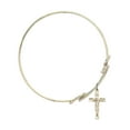 thumbnail image 2 of 8 1/2 inch Round Double Loop Bangle Bracelet w/ Crucifix in Gold-Filled, 2 of 3