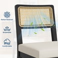 thumbnail image 5 of TacleeKii 2 Pack Rattan Dining Chairs, Armless Kitchen Side Chairs for Dining Room, Black, 5 of 8