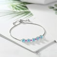 thumbnail image 3 of Gem Stone King 2.68 Ct Round Blue Apatite Pink Sapphire 925 Sterling Silver Tennis Bracelet for Women, 3 of 3