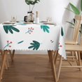 thumbnail image 3 of YFYANG Rectangular Polyester Table Cloth Green Leaves Berries Pattern Table Cover for Indoor Outdoor Kitchen Restaurant Table Decoration Tablecloths，54" X 72", 3 of 9
