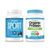 Orgain - Organic Vegan, Gluten Free Plant Based Protein & Greens Powder - Vanilla Bean (1.94 LB) + Sports Protein Powder - Chocolate (2.01 LB)