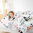 thumbnail image 4 of Homewish Cute Panda 3-Piece Full Size Comforter Sets for Teens Boys Girls,Flower Animal Bedding Comforter Set,Dreamy Princess Lightweight Bedding Sets,Ultra Soft Home Decor,Reversible, 4 of 8