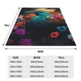 thumbnail image 3 of Honeii Colorful Flower Bird Print Fleece Blanket - Throw Blanket for Bed, Sofa, Couch, Camping, and Travel , Microplush Ultra Soft Warm Blanket-80"x60", 3 of 7
