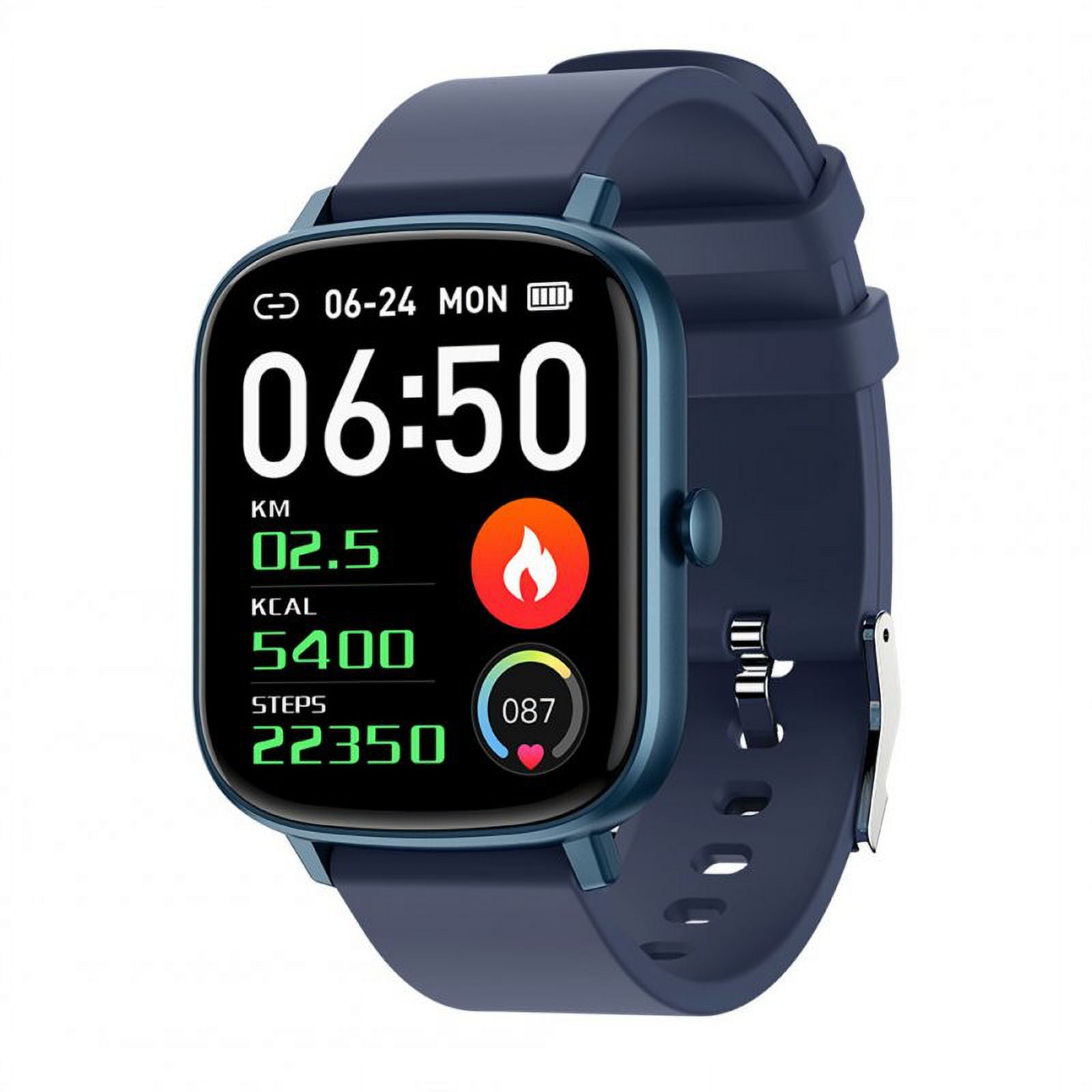 P55 Smart Watch Bluetooth Call Music Control Heart Rate Blood Pressure Sleep Monitor Smartwatch Blue
