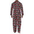 thumbnail image 4 of Dwelliawo Halloween Big Head for Mens Pajamas Set, Soft Long Sleeve Pajamas for Lightweight Button Purple M, 4 of 4