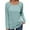 Green, variant on ATOYSOY Women's Lazy Solid Color Ribbed Pullover Loose Sweaters Fashion Crew Neck Sweatshirts Winter Casual Blouses Long Sleeve Button Tops Fall Black L