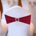 thumbnail image 3 of 1PCS Wedding Chair Sashes Bows with Elastic Band and Shiny Buckle, Decorative Stretch Chair Covers for Banquet Party Reception Ceremony Decor, No- Polyester Chair Ribbon Ties, 3 of 5