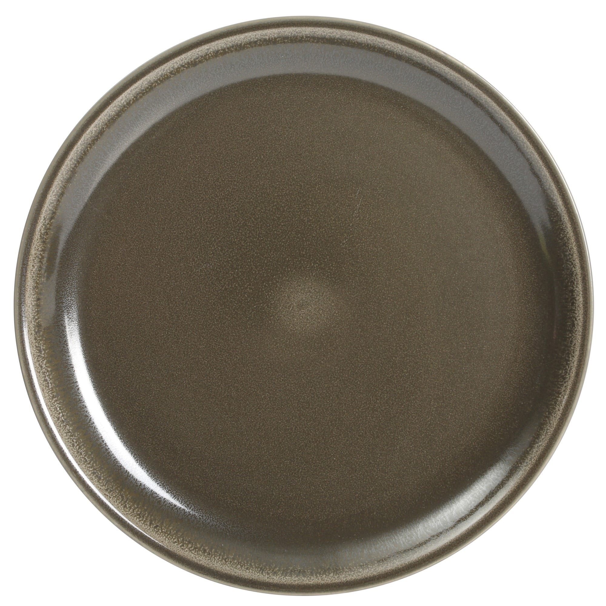 Gibson Elite 12 Piece Lakecrest Plates and Bowls Reactive Glaze Round Dishes Stoneware Ceramic Dinnerware Set - Dark Green