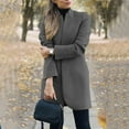 thumbnail image 2 of Women Long Sleeve Hairy Open Front Short Cardigan Suit Jacket Solid Long Coat, 2 of 2