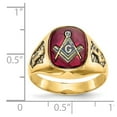 thumbnail image 5 of 14K Yellow Gold Ring Band Themed Men's Ruby, Lab Created Red, Size 5, 5 of 5